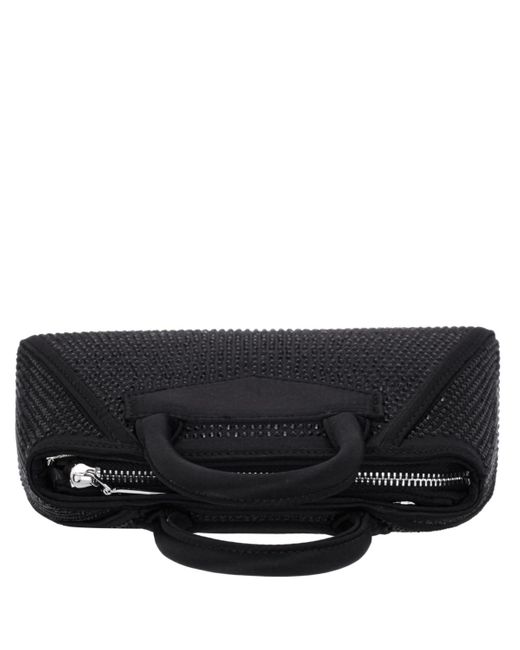 Nina Black All Over Crystal Satchel Bag