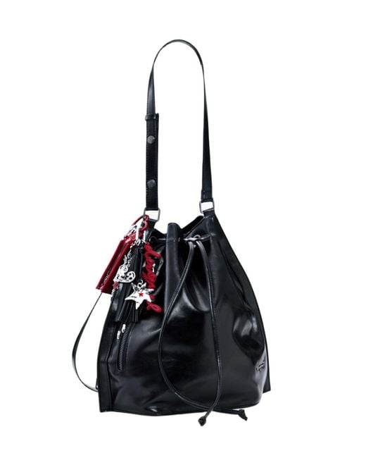 Desigual Black Medium Shiny Backpack, Polyurethane