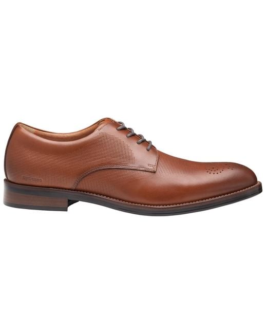Johnston & Murphy Brown Copley Round Toe Wingtip Shoes for men