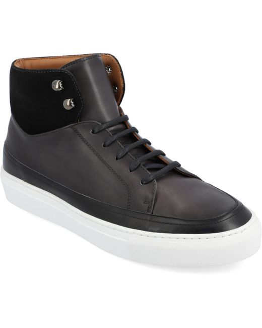 Taft Black Fifth Ave High Top Leather Handcrafted Lace-up Sneaker for men