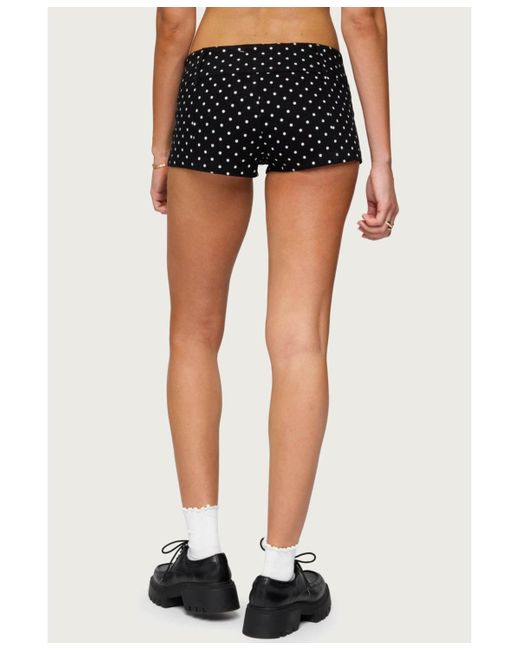 Edikted Black Twyla Polka Dot Stretch Shorts