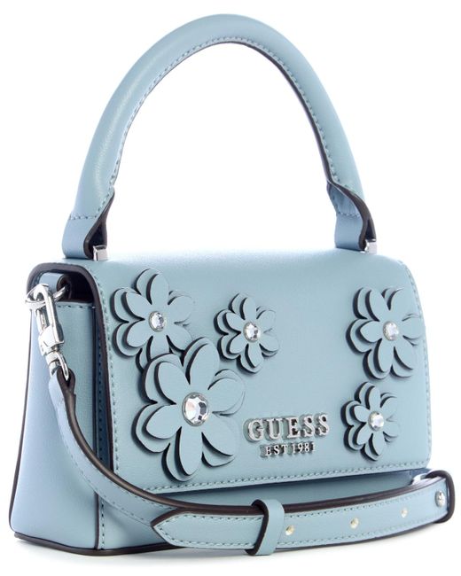 Guess Blue Zaria Top Handle Flap Crossbody Bag