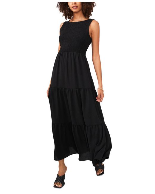 Vince Camuto Synthetic Crinklegauze Openback Tiered Maxi Dress in