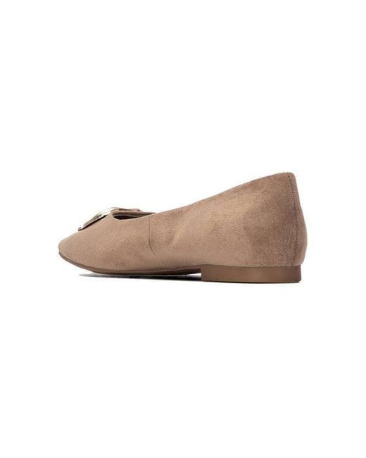 Xti White Suede Ballet Flats