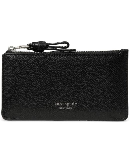 Kate Spade Black Loop Zip Credit Card Case