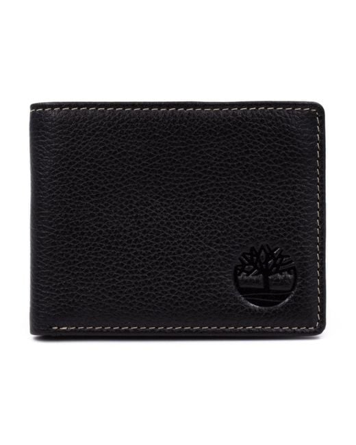 Timberland Black Cow Tucson Passcase Leather Wallet for men