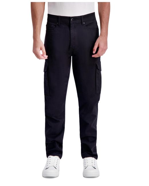 Karl Lagerfeld Blue Peached Slim-fit Cargo Pants for men