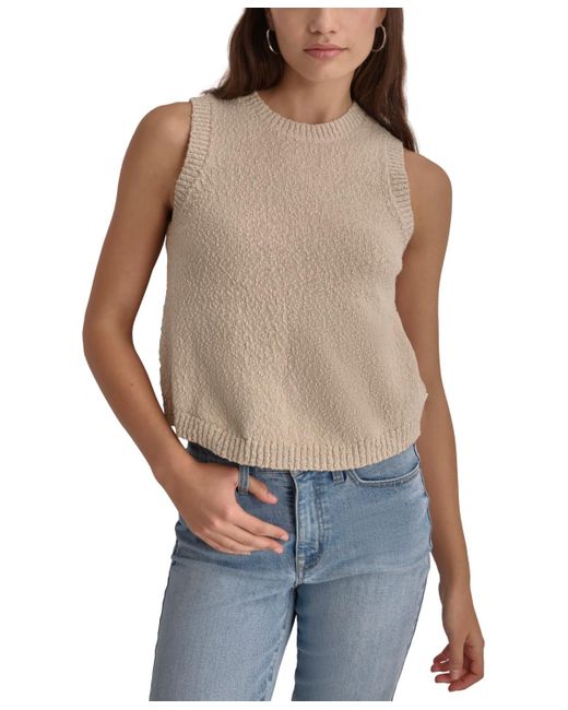 DKNY Natural Cotton Boucle Sleeveless Sweater