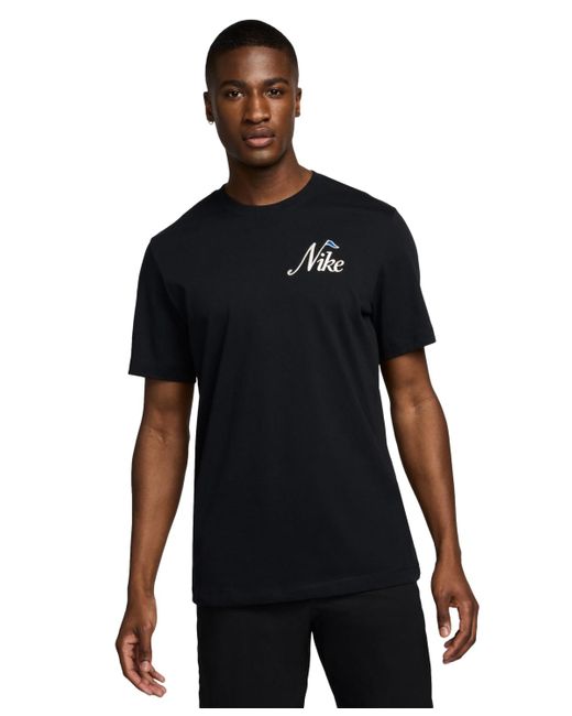 Nike Black Classic-fit Embroidered Logo Graphic Golf T-shirt for men