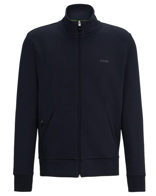 Boss Blue Boss By Logo Print Zip-up Sweatshirt for men