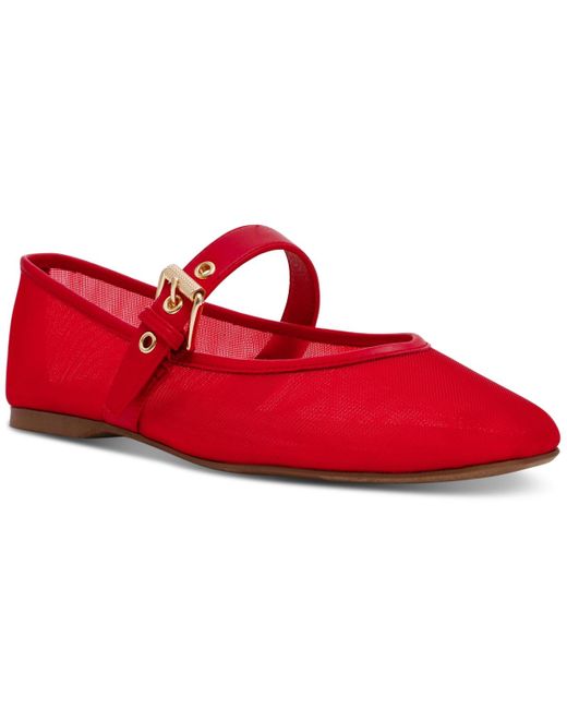 Dolce Vita Red Mulaney Mesh Buckle Mary Jane Flats