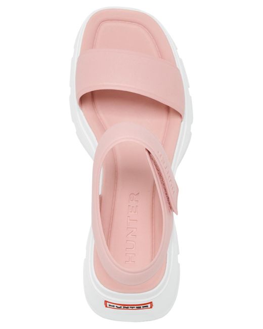 Hunter Pink Abel Square Toe Wedge Casual Sandals From Finish Line