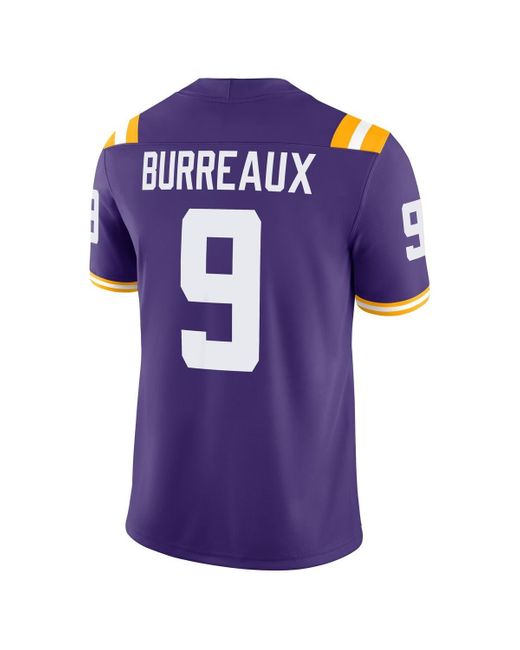 Nike Purple Joe Burrow Lsu Tigers "burreaux" Nameplate Home Game Jersey