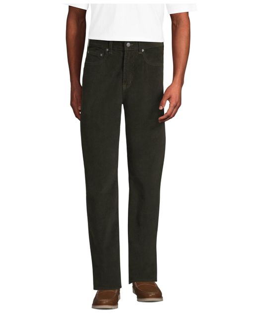 Lands' End Men's Black Corduroy Comfort Waist Classic Fit 5 Pocket Pant