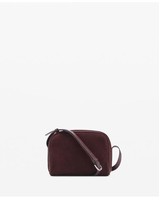 Mango Purple Suede Leather Shoulder Bag