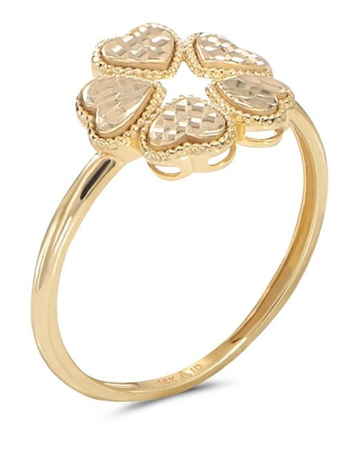 DEVATA Metallic Clover Heart Ring