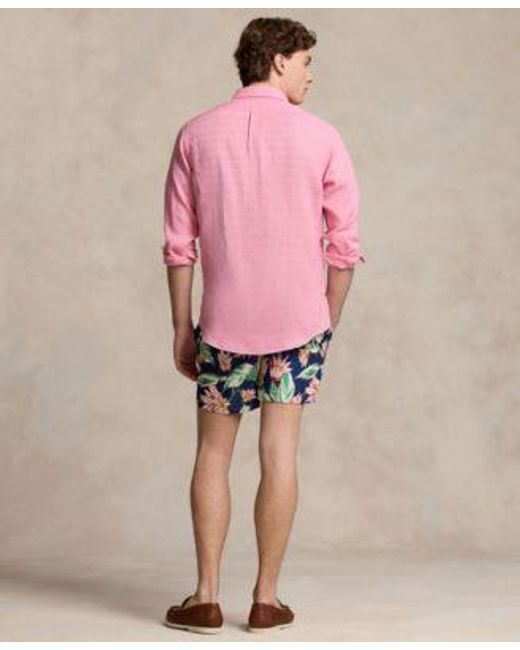 Polo Ralph Lauren Pink Linen Shirt Jersey T Shirt Swim Trunks Loafers for men