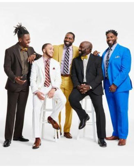 Tayion Collection White Classic Fit Solid Suit Separates for men