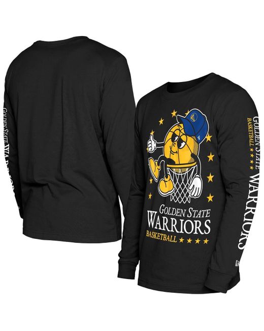 KTZ Black Golden State Warriors Old School Sport Long Sleeve T-shirt for men