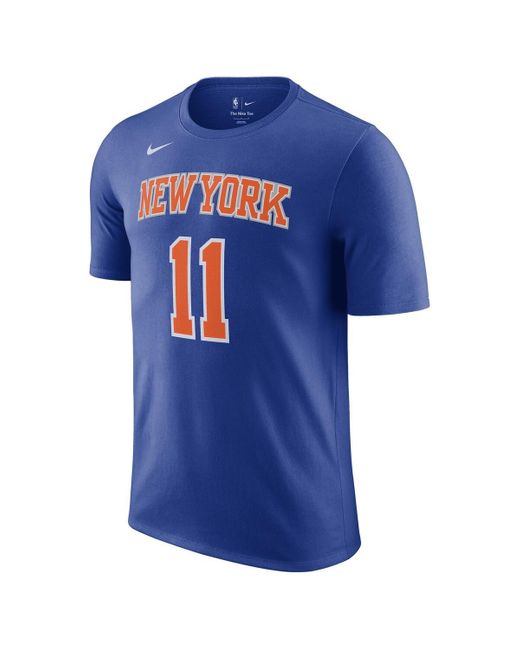 Nike Blue Jalen Brunson New York Knicks Icon Edition Name Number T-shirt for men