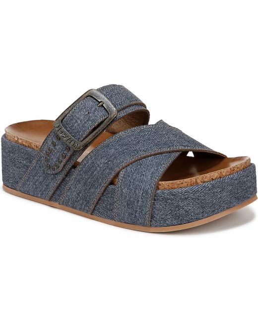 Blowfish Blue Iris Platform Slide Sandals