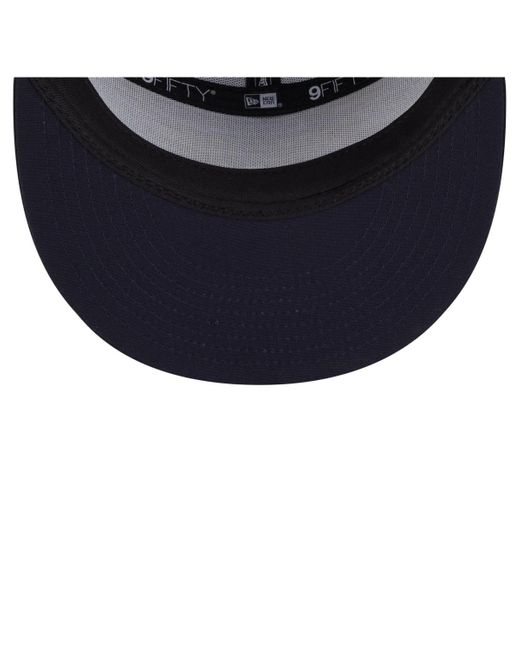 KTZ Blue Notre Dame Fighting Irish Split Panel 9fifty Snapback Trucker Hat for men