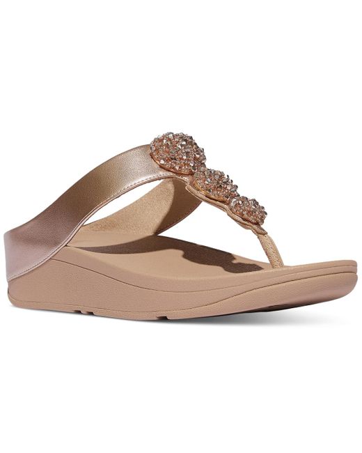 Fitflop Brown Fino Beadie Wedge Sandals