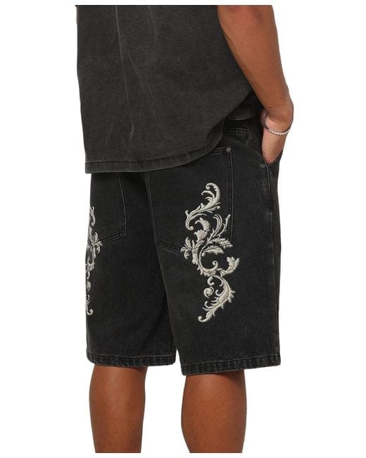 Saint Morta Black Amplus Baroque Jorts for men