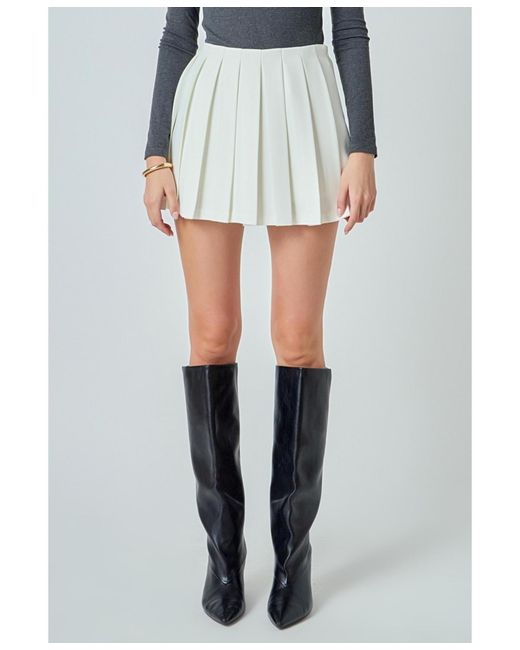 Endless Rose Gray Pleated Mini Skort
