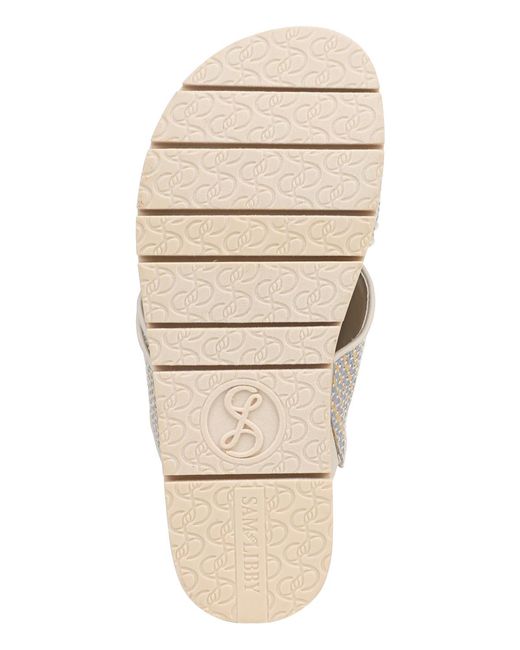 Sam & Libby White Ander Slide Round Toe Sandals