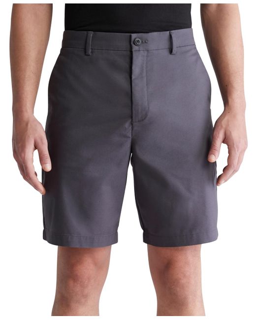 Calvin Klein Gray Refined Slim Fit 9" Shorts for men