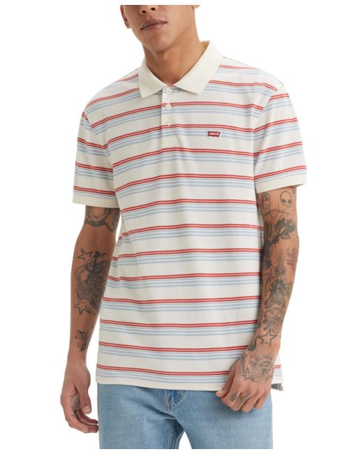 Levi's White Housemark Regular Fit Short Sleeve Polo Shirt for men