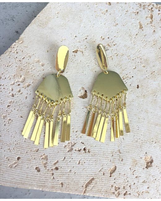 Adornia Metallic Plated Drop Statement Earrings