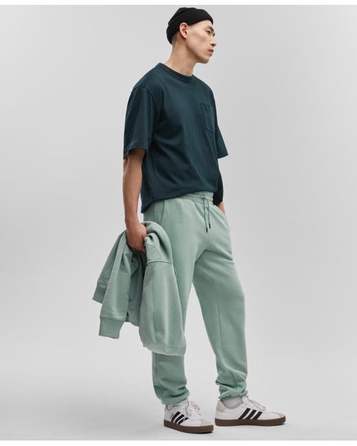 Mode Of One Green Regular-fit Fleece joggers for men