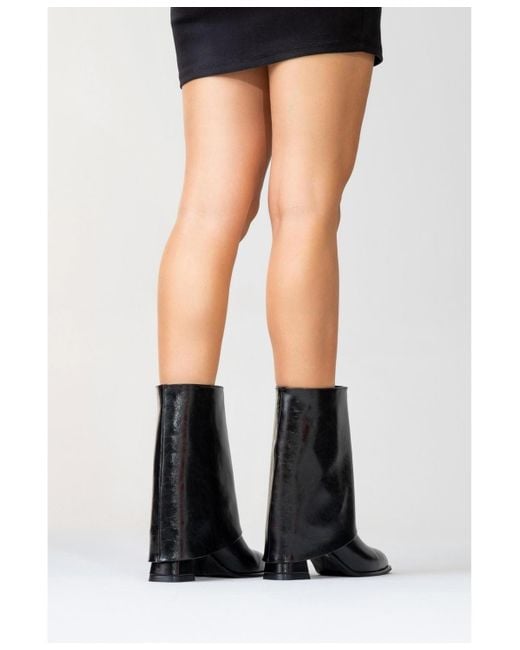 Prologue Shoes Black Ellas Chunky Heel Boot