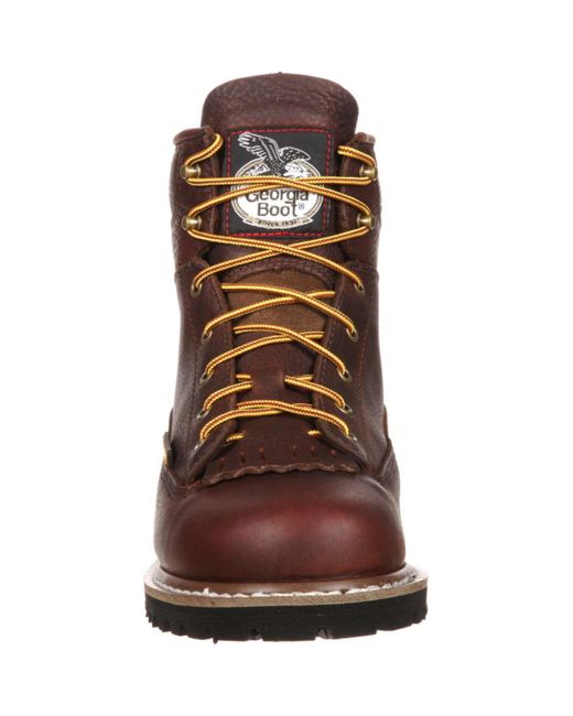 Georgia Boot Brown Waterproof Lace-to-toe Work Boot for men
