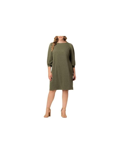 Kiyonna Women's Black Plus Size Madison Sweater Knit Shift Dress