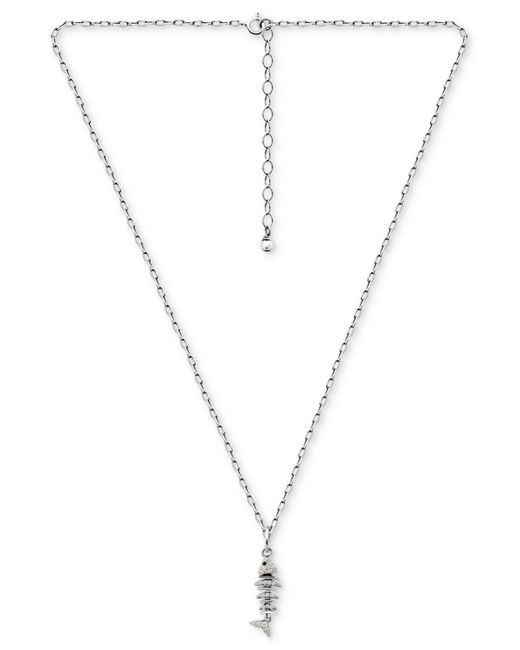 Giani Bernini White Cubic Zirconia Fishbone Pendant Necklace