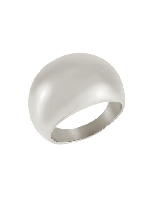 Adornia White Tone Dome Statement Ring