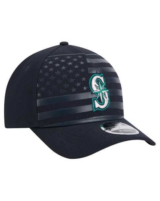 KTZ Blue Seattle Mariners American Flag 9forty M-crown A-frame Adjustable Hat for men
