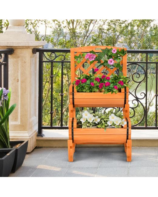 SUGIFT Orange 2-tier Raised Garden Bed