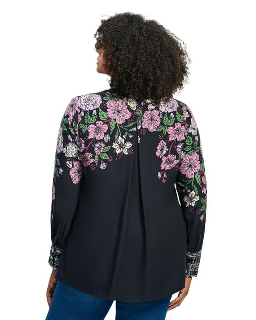 Avenue Blue Plus Size La Luna Button Down Shirt