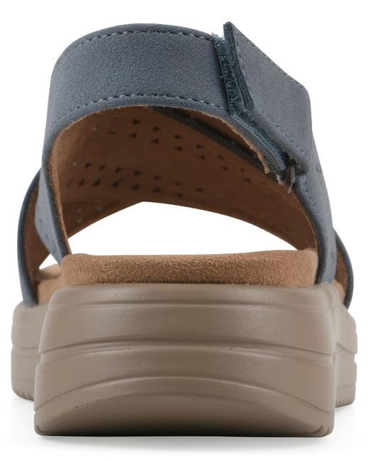 White Mountain Blue Haniya Flatform Sandals