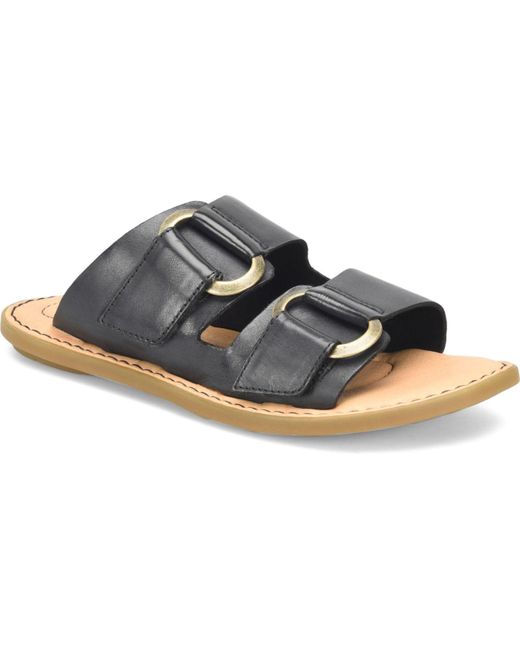 born leather comfort flat slides