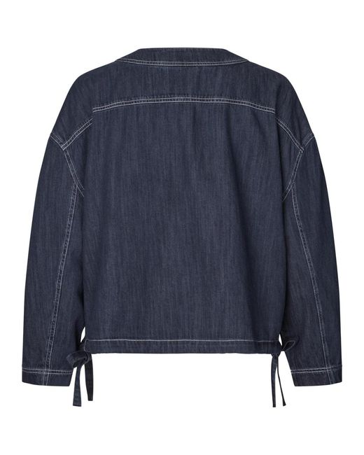 Masai Blue Cropped Button-front Jacket