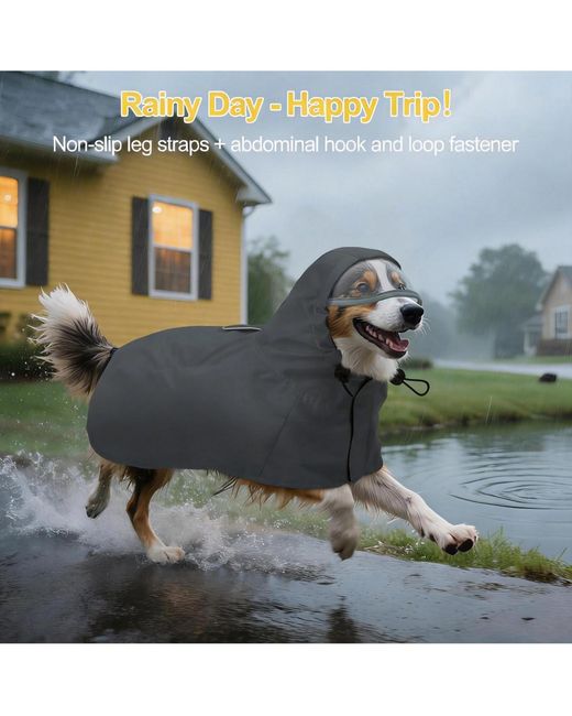 Aronkl Blue Waterproof Windproof Dog Rain Jacket