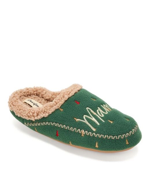 Dearfoams Green Mama Bear Clog Slipper