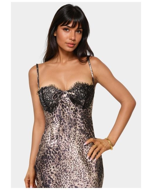 Bebe Multicolor Satin Maxi