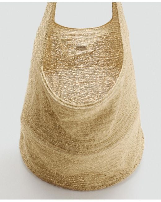 Mango Natural Lurex Shoulder Bag