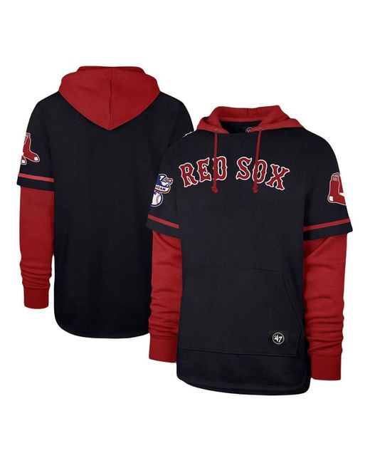 47 Brand Navy Boston Red Sox Trifecta Shortstop Pullover Hoodie for men